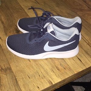 Blue Nike shoes